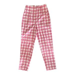 Zara Pink Checkered Trousers